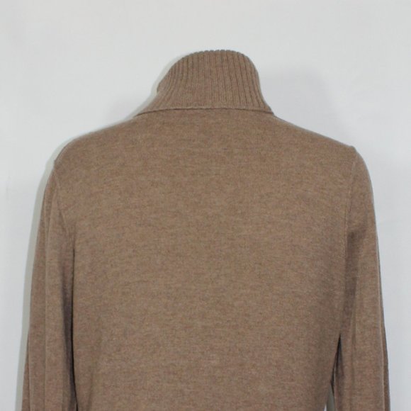 Tory Burch Giselle Rib-Trim Slim Long Sleeve Sweater Mock neck Brown Size  XL - Picture 11 of 12